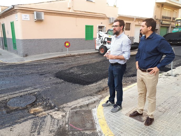 El alcalde de Palma, Antoni Noguera, visita obras de asfaltado