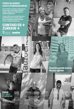 Cartel de los Foros de Barrio del Ayuntamiento de Pamplona