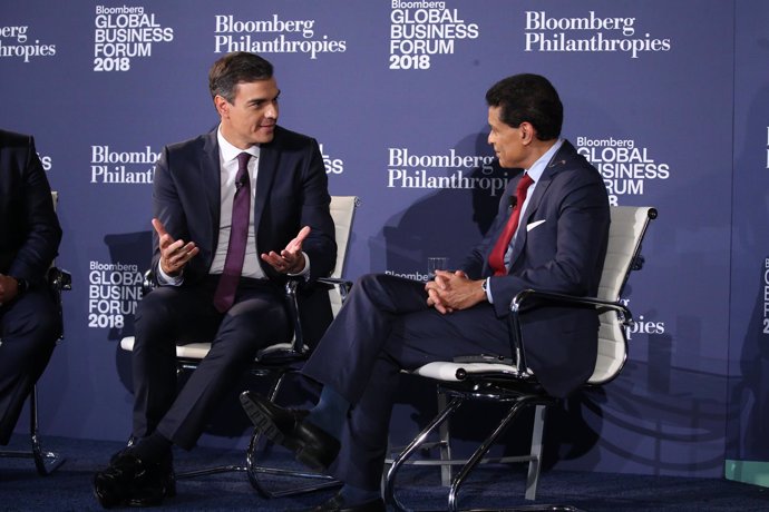 Pedro Sánchez en el foto Bloomberg de Nueva York