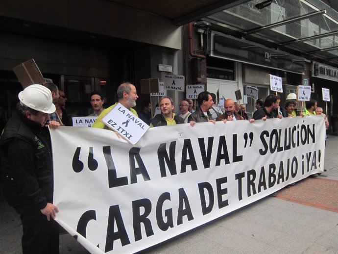 Protesta de trabajadores de La Naval