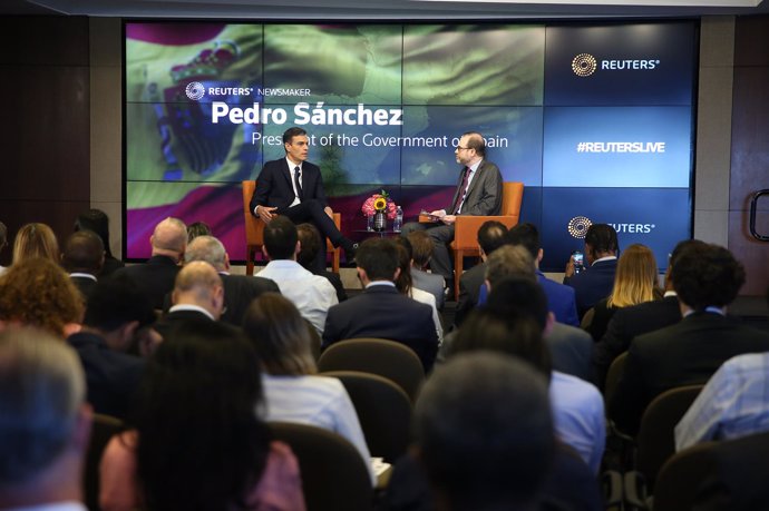 Pedro Sánchez en el Foro Reuters de Nueva York