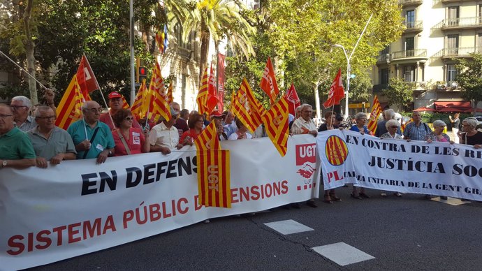Concentración de pensionistas en Barcelona
