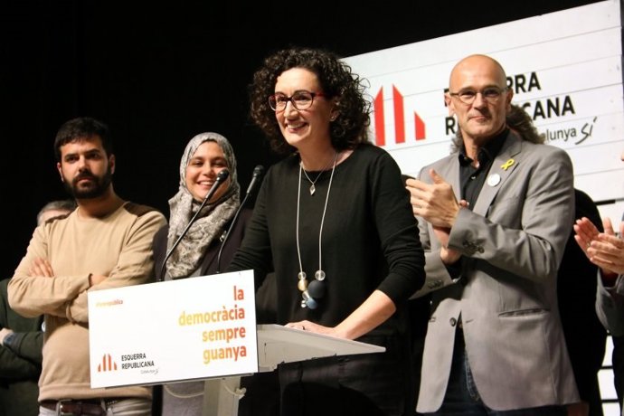 La secretària general d'ERC, Marta Rovira, durant un acte públic