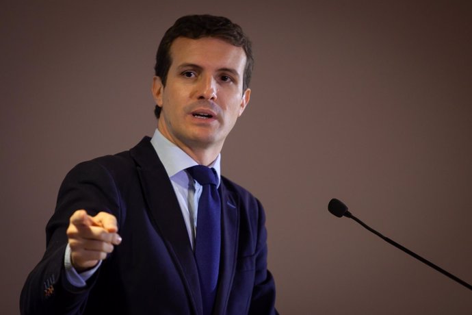 Pablo Casado, presidente del PP en un acto en Jerez