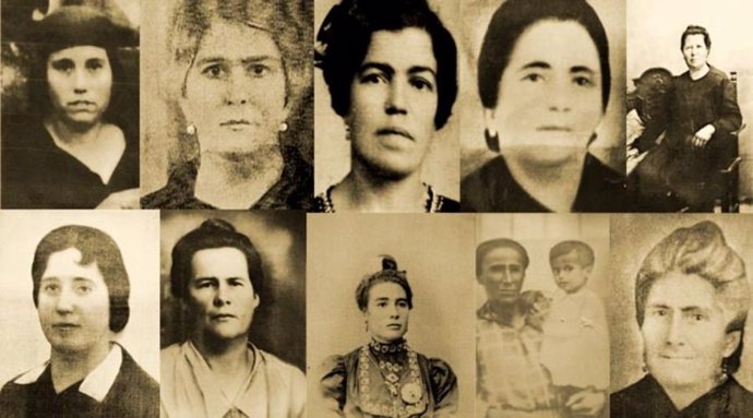 Algunas de las '17 mujeres de Guillena'