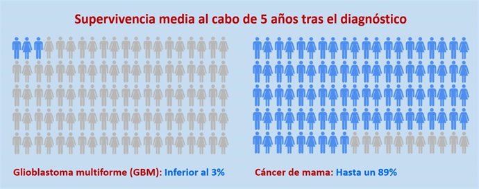 Gráfica con la supervivencia por cáncer