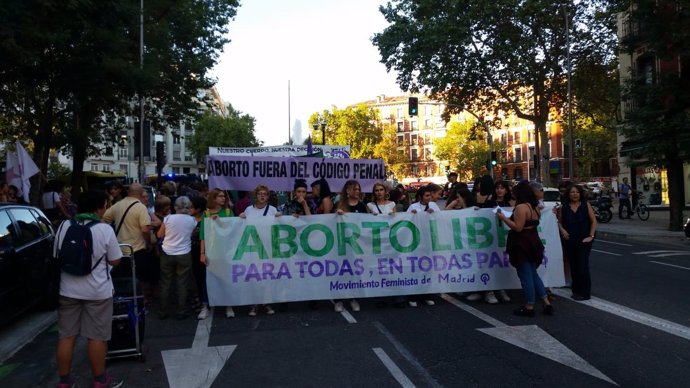 Manifestación a favor del aborto libre