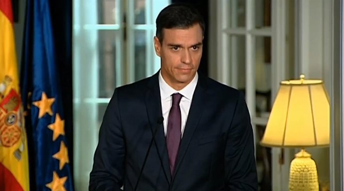 Pedro Sánchez a la residència del representant permanent d'Espanya davant l'ON