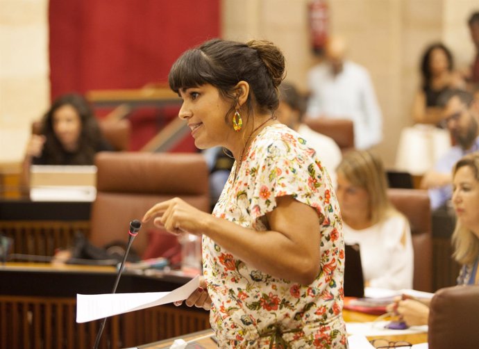 Teresa Rodríguez, líder de Podemos Andalucía, en el Pleno
