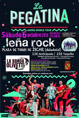 Cartel 'Leña Rock' Íscar 29-9-2018
