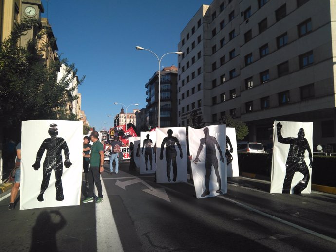 Manifestación en Pamplona contra los accidentes laborales