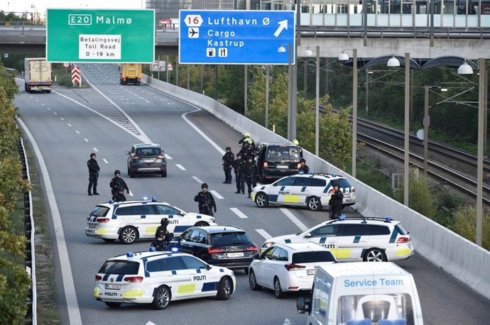 Operación policial en el puente Oresund