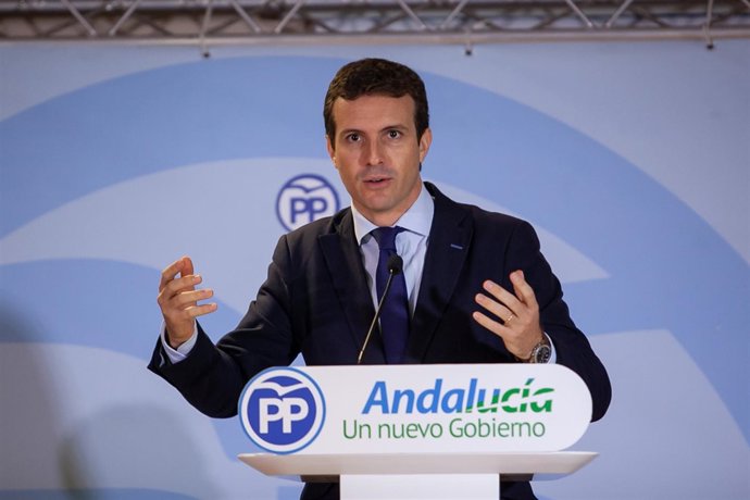 Pablo Casado en un acto del PP en Jerez