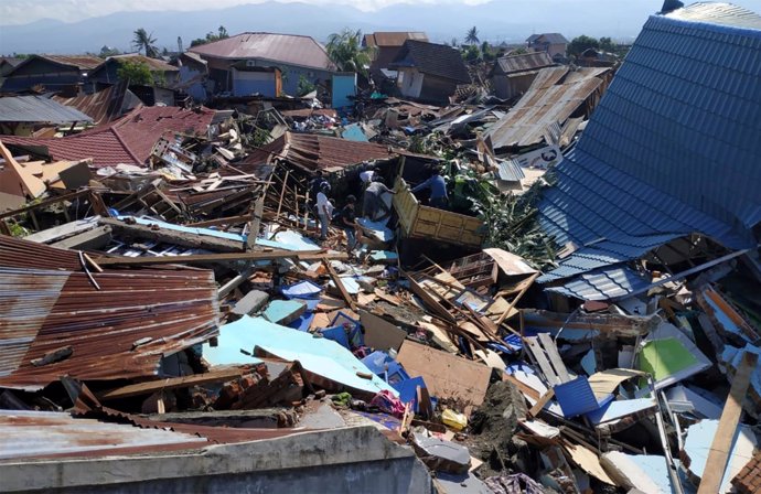 Efectos del terremoto y el tsunami en Palu, en la isla indonesia de Célebes