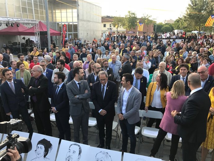 Acte de commemoració de l'1-O a Sant Julià de Ramis (Girona)
