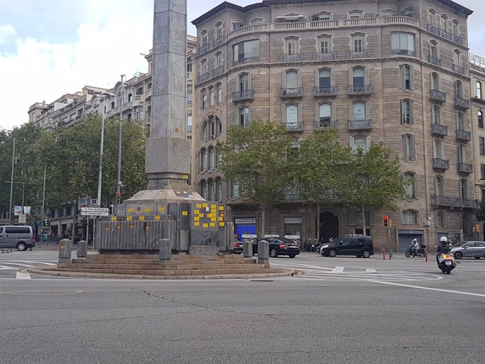 Paseo de Gràcia con Diagonal tras la manifestación de CDR en Barcelona