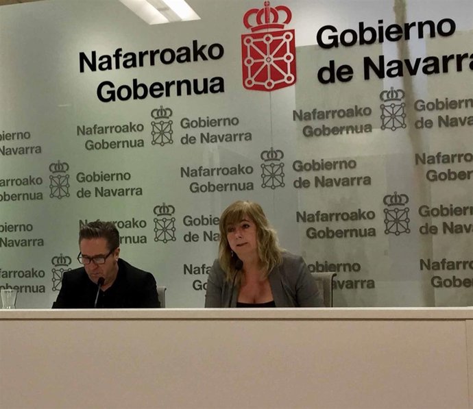 Pello Pellejero y Ana Ollo, en la rueda de prensa