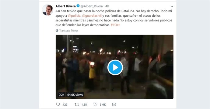 Tuit d'Albert Rivera