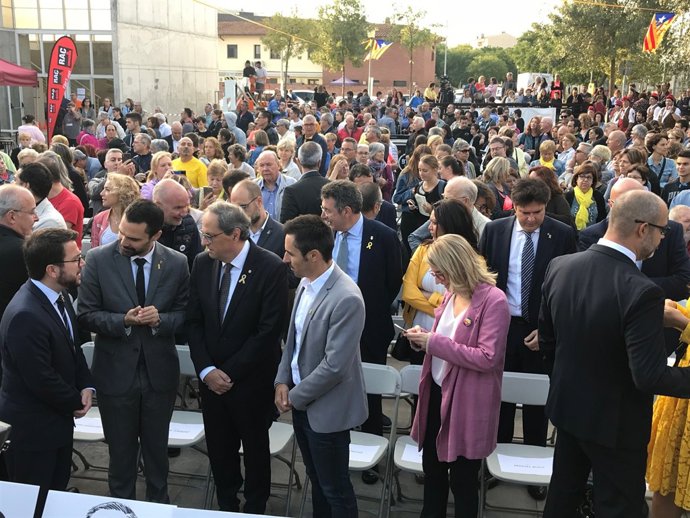 Acte de commemoració de l'1-O a Sant Julià de Ramis (Girona).