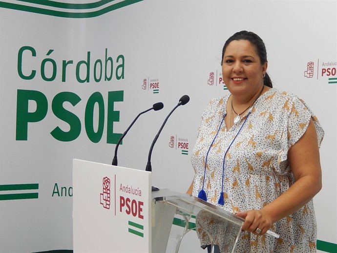 Dolores Amo en la sede del PSOE