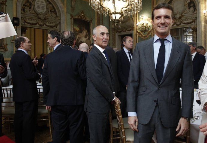 El president del PP, Pablo Casado, participa en el Fòrum ABC-Deloitte a Madrid