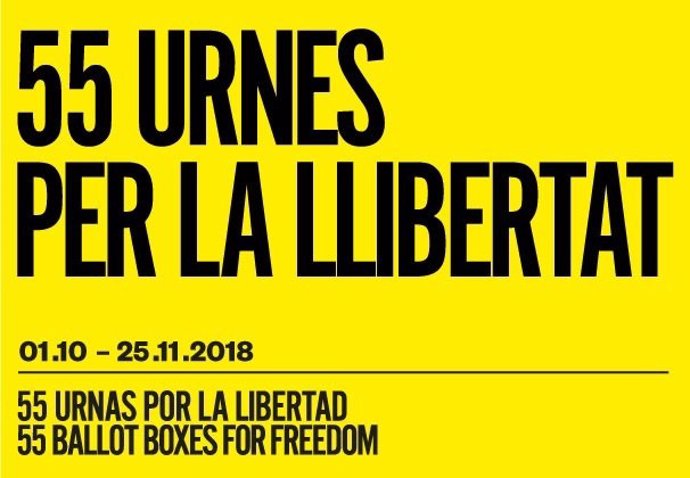 Exposició ''55 urnes per la llibertat' pel primer aniversari de el 1-O