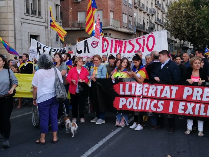 Manifestación este lunes en Lleida por el 1-O.