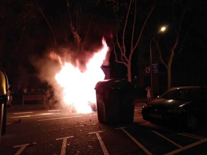 Disturbis després de la manifestació de el 1-O a Barcelona