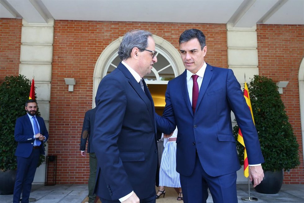 Pedro Sánchez recibe a Quim Torra en La Moncloa 