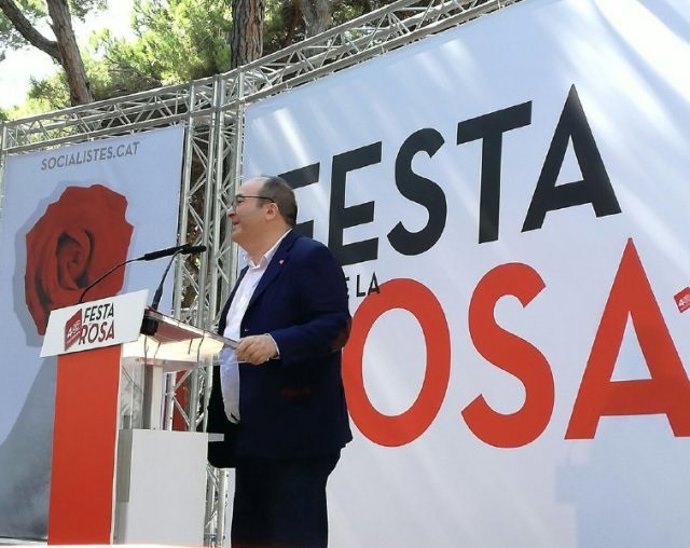 El primer secretari del PSC, Miquel Iceta, en la Festa de la Rosa