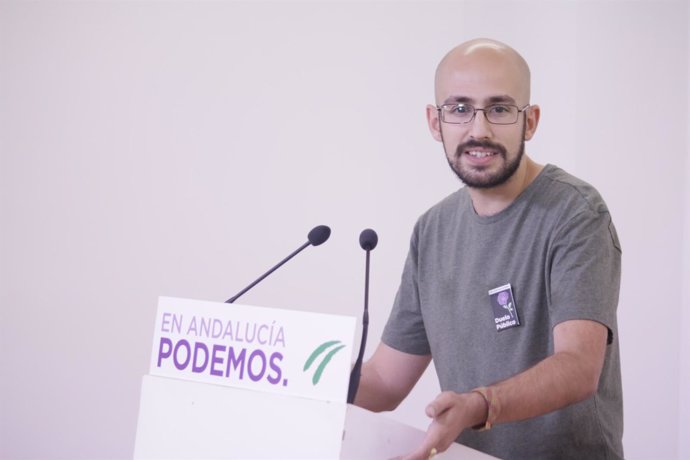 Pablo Pérez Ganfornina, de Podemos Andalucía, en rueda de prensa