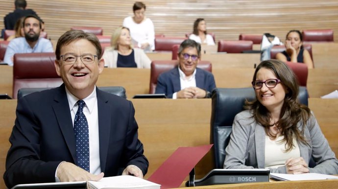 Mónica Oltra en una imagen reciente junto al jefe del Consell, Ximo Puig.
