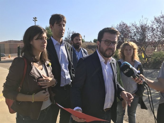 El vicepresidente de la Generalitat, Pere Aragonès, en Lledoners