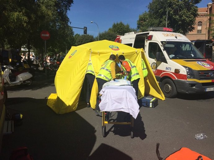 Intervención del sanitarios del Samur