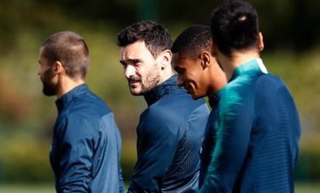 El portero del Tottenham Hugo Lloris, en un entrenamiento