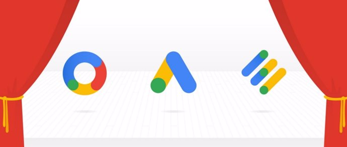 Logos de Google Ads, Google Marketing Platform y Google Ad Manager (izq a dcha)