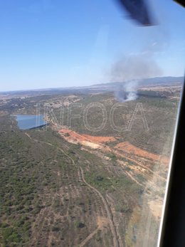 Incendio declarado en El Cerro del Andévalo, en Huelva