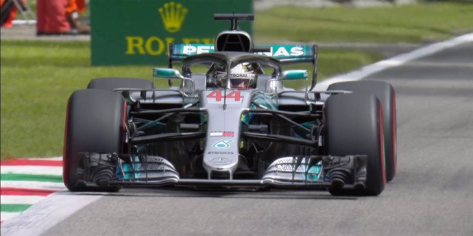 Lewis Hamilton (Mercedes), en el circuito de Monza