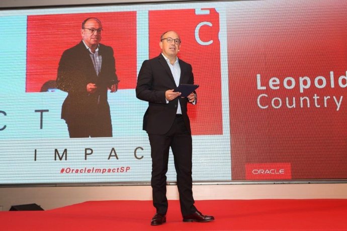 El responsable de Oracle Ibérica, Leopoldo Boado, en el evento Impact 2018