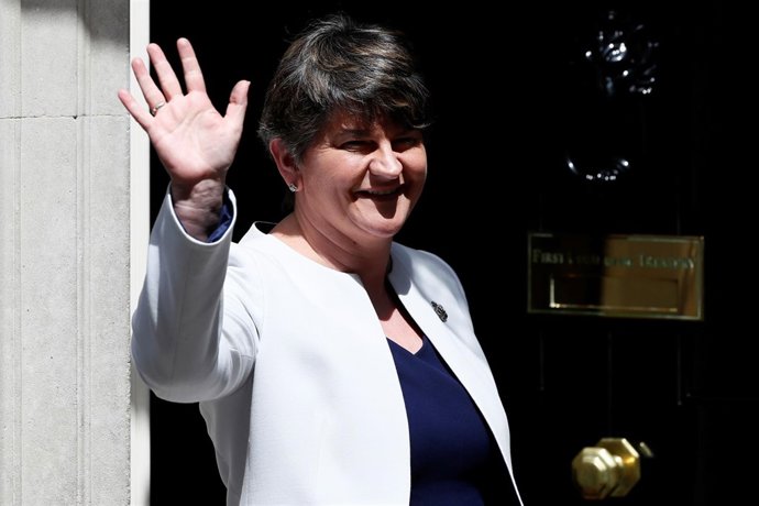 Arlene Foster, líder del DUP, en Downing Street