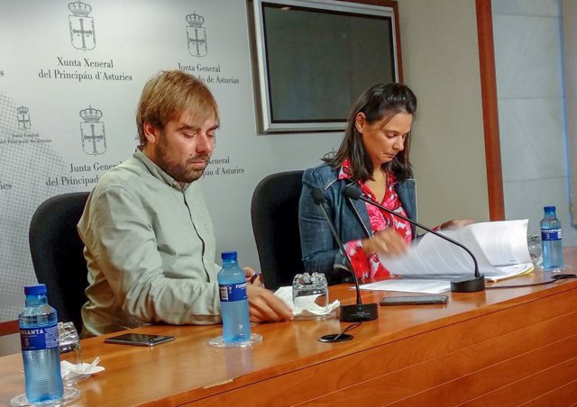 Los diputados Diana Sánchez (Ciudadanos) y Daniel Ripa (Podemos)