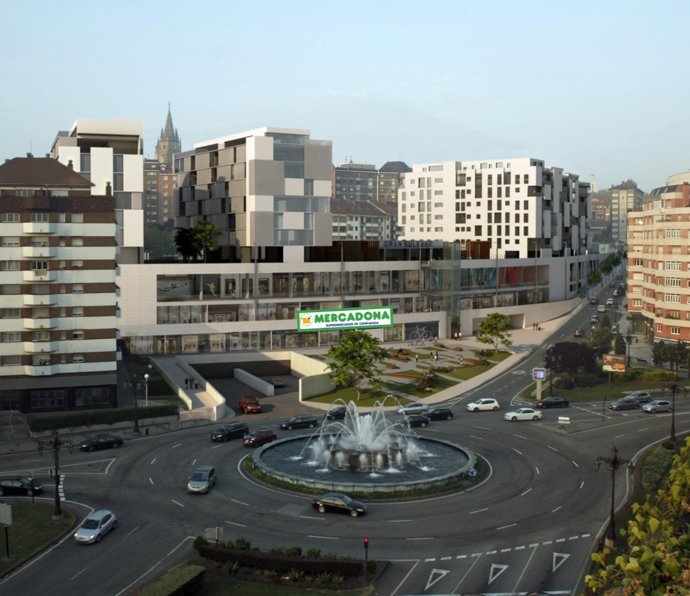 Infografía de un Mercadona en la parcela de El Vasco