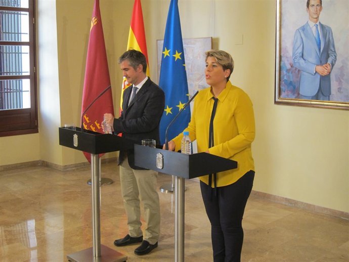 La portavoz del Ejecutivo murciano, Noelia Arroyo, en la rueda de prensa