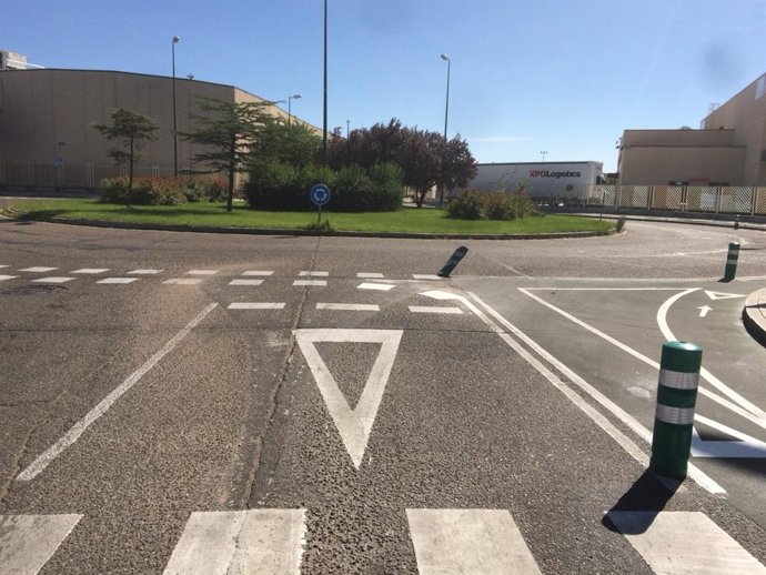 Imagen del carril bici en la calle Peseta