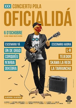 Cartel del Conciertu pola Oficialidá.