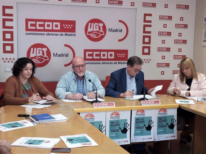 UGT y Comisiones Obreras Madrid dan una rueda de prensa