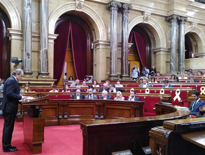 El presidente de la Generalitat Quim Torra en el Debate de Política General
