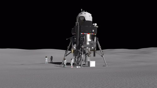 Concepto de aterrizador lunar tripulado reutilizable