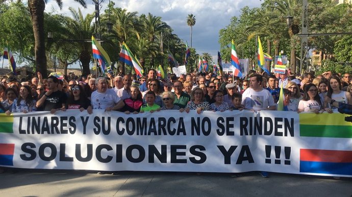 Manifestación convocada por la plataforma 'Todos a una por Linares'.