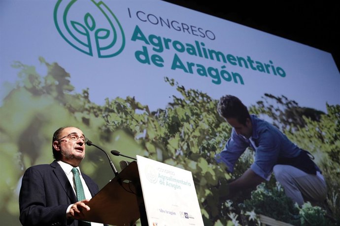 Lambán, en su intervención en el I Congreso Agroalimentario de Aragón